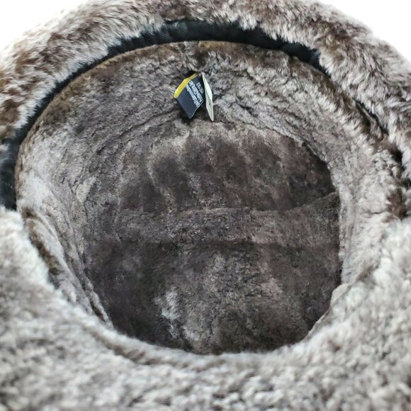 Ricardo BH Brown Leather Aviator Hat With Faux Fur Lining Elmer Fudd Ear flaps - Picture 12 of 16